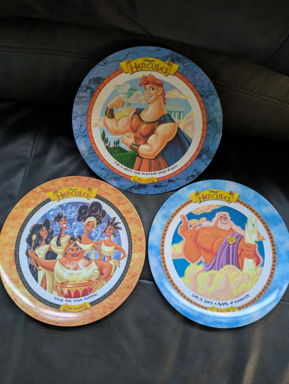 90's Disney Hercules Melamine Collectible Dinner Plates | Set Of 3 | 9.5"
